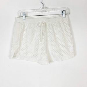 Francesca’s Collection White Eyelet Cutout Shorts